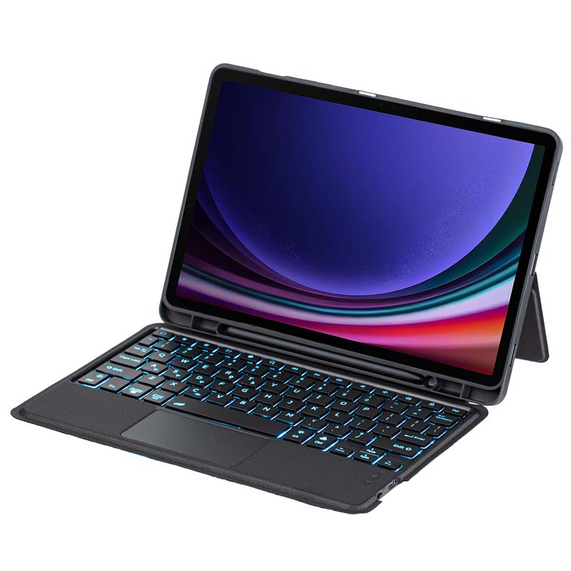 Magic TouchPad Backlight Keyboard Case for Galaxy Tab S9 11 inch 2023, Vertical Stand Detachable Keyboard Case for Samsung Tab S9 FE Plus 2023, Tab A9 Plus 2023, Tab S9 Plus/S8 Plus/S7 FE/S7 Plus, Tab S8/S7, S6 Lite, Tab A8
