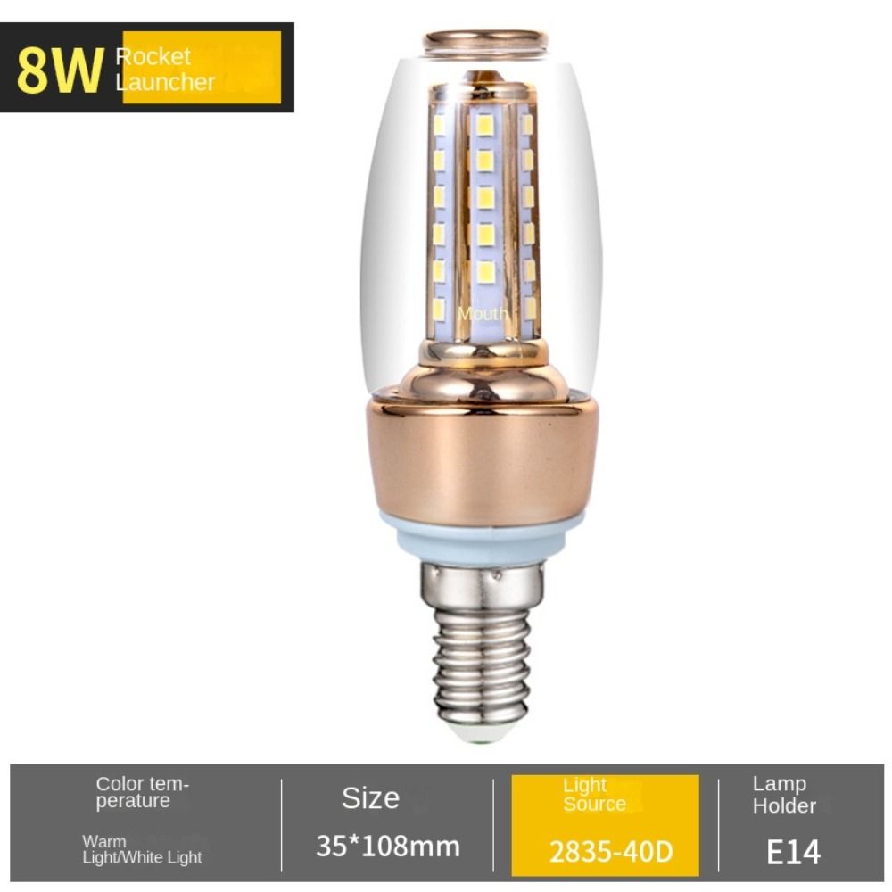 Lixia ánh sáng trắng bóng đèn led nến đầu mũi e14 e27 bóng đèn nến mới giá đỡ e14 đèn treo trang trí nhà cửa