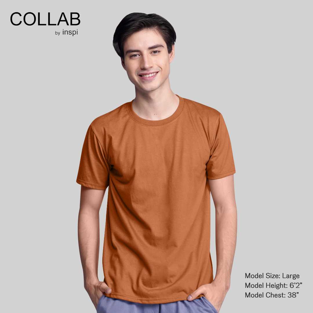 Collab By INSPI Premium Cotton Tees for Men Plain Shirt Brown Gray White T Shirt  Fashion Women Shirts Mens Essential Tee man comfortable top casual outfit  woman tees t shirt Asian Size