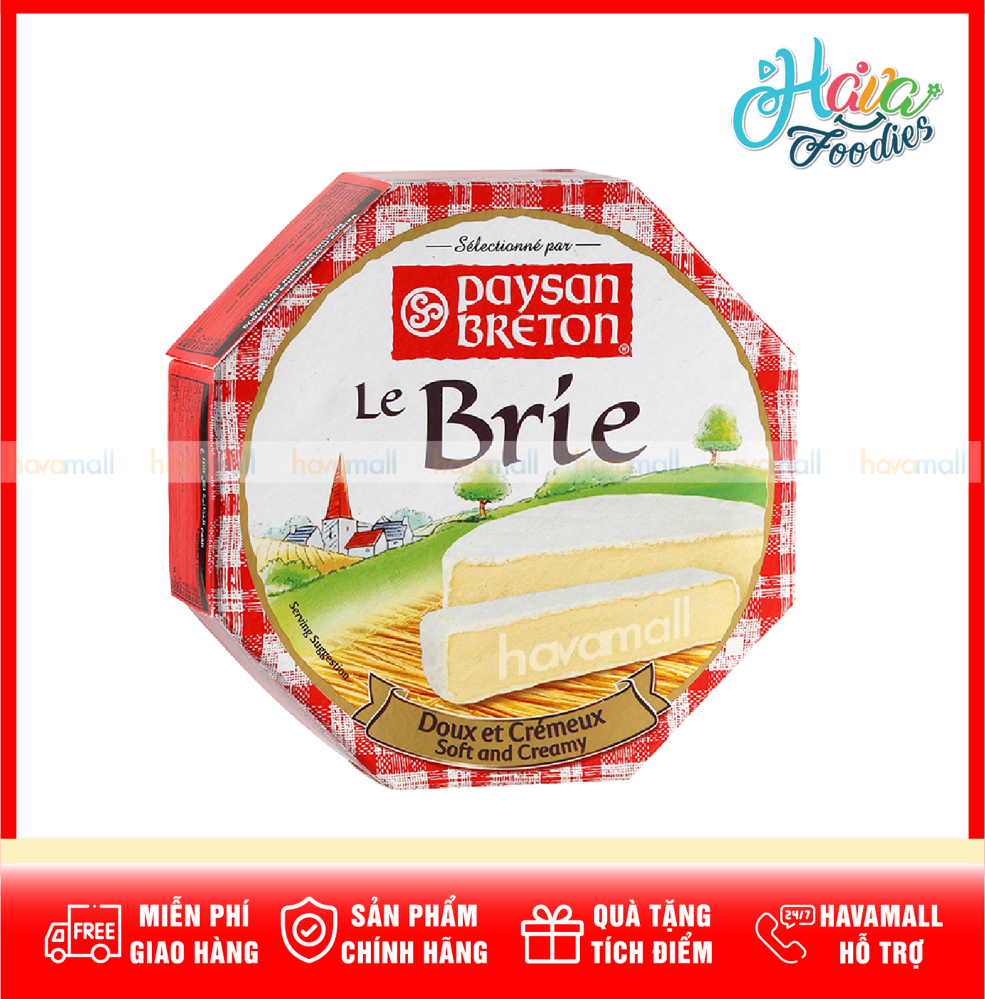 [CHỈ GIAO HỎA TỐC 2H TẠI HCM] Phô Mai Brie Paysan Breton 125gr Brie Cheese thumbnail