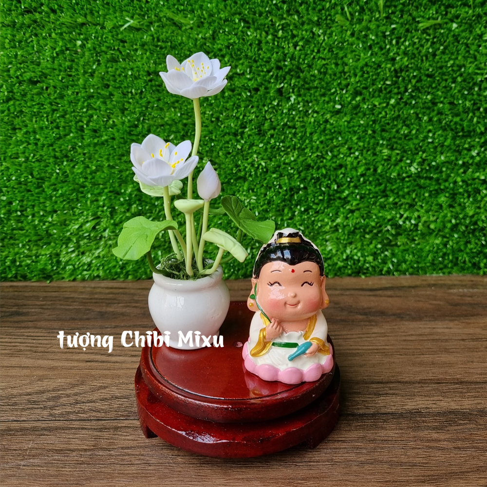 Chậu hoa sen bằng đất sét Nhật cao tầm 10cm
