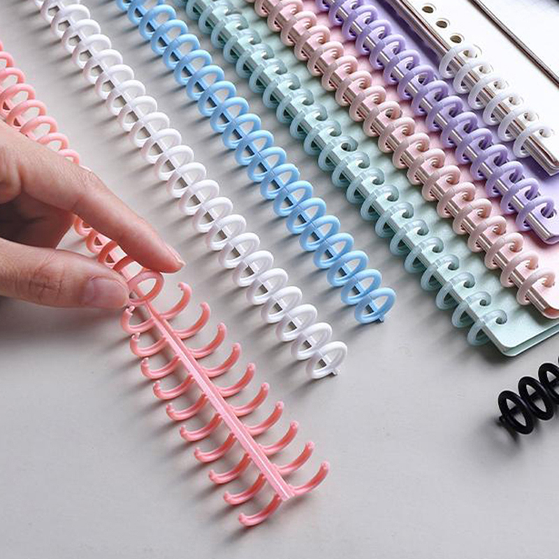30 Holes Loose-leaf Plastic Binding Ring Spring Spiral Rings Binder Strip For A4 Paper Notebook Stationery Office Supplies Fugar. 