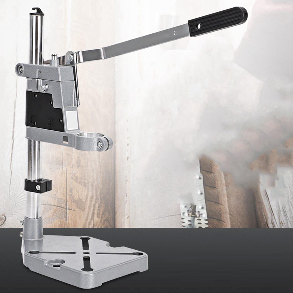 Aluminum Bench Drill Stand Single- Electric Drill Base Frame Drill Holder Power Grinder Replacement Parts for Woodwork.