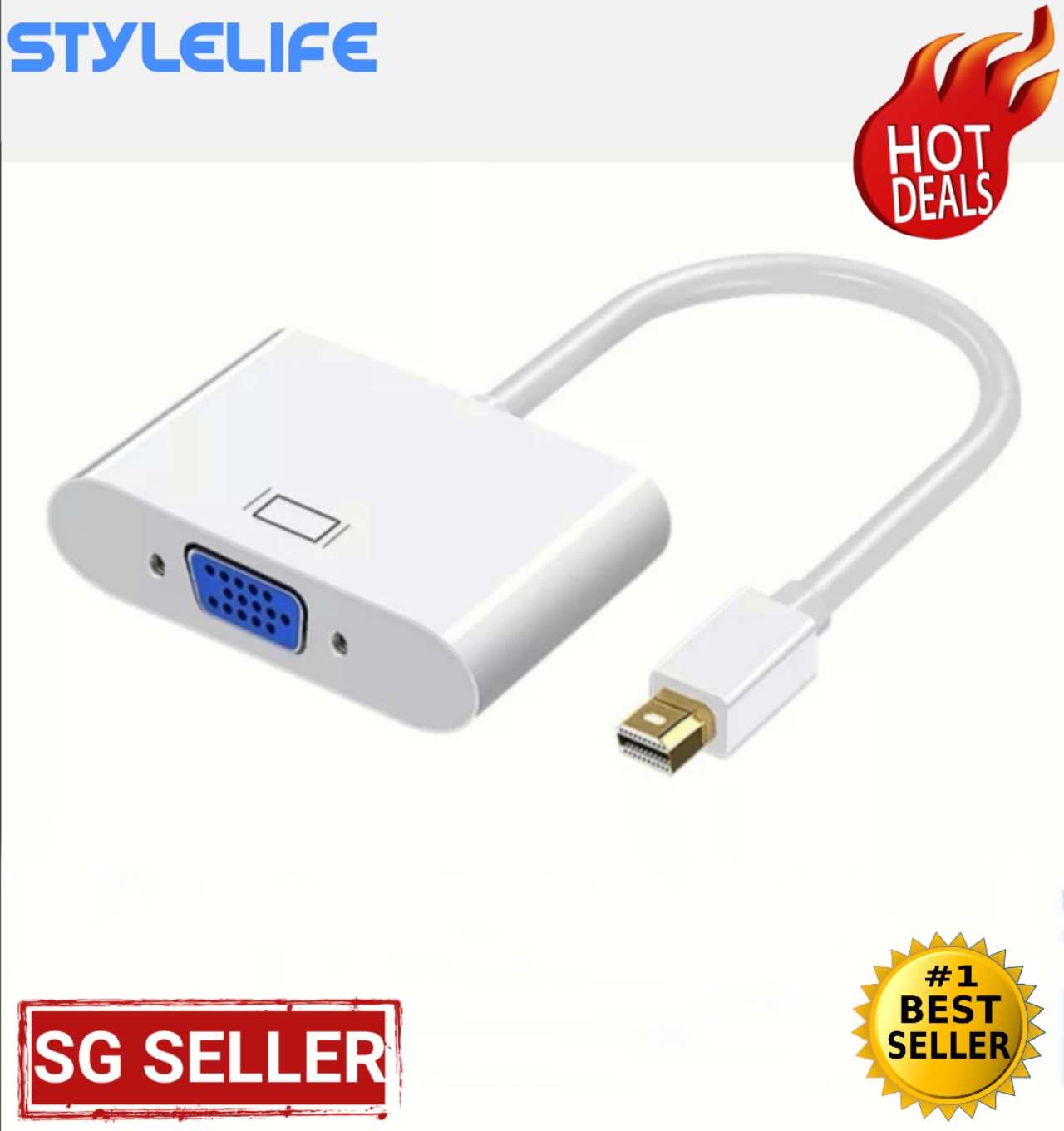 Mini Dp To Vga Adapter Cable Mini Displayport Thunderbolt To Vga Adapter Converter For Macbook And Microsoft Surface Lazada Singapore