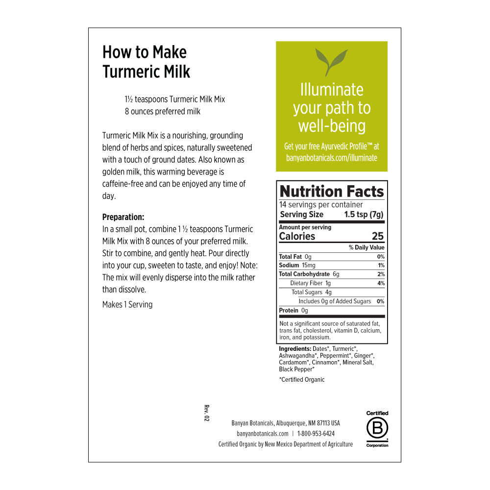 [Banyan Botanicals] Turmeric Milk Mix - Sữa Nghệ