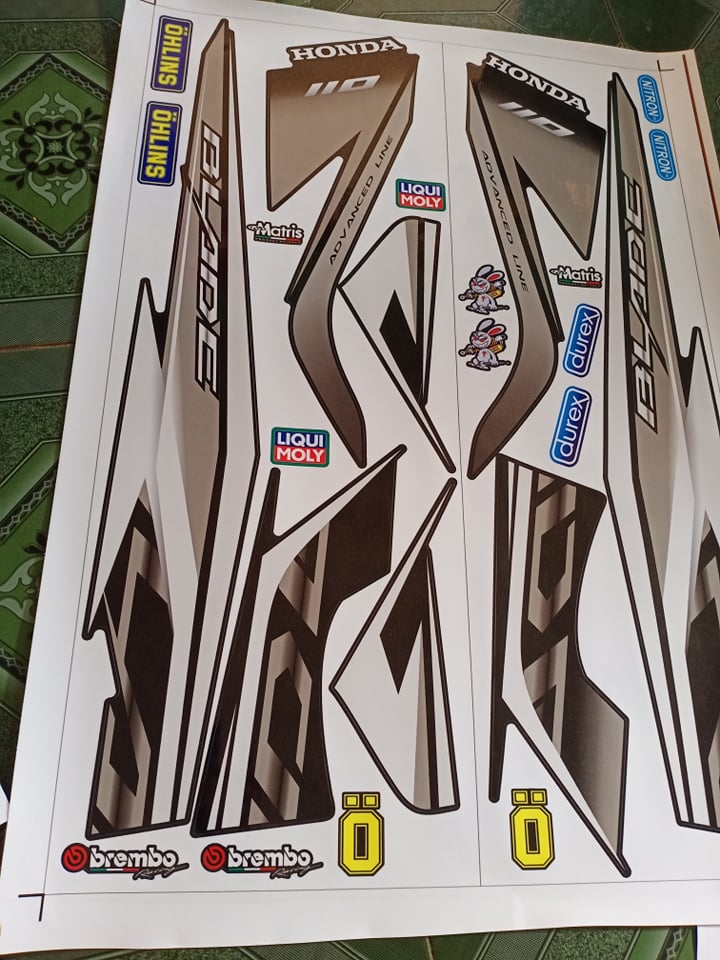 tem rời honda blade xám đen