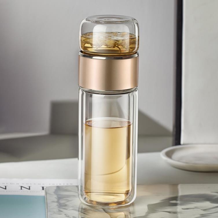 Bình thủy tinh 500ml khắc tên cao cấp có lõi lọc, bình nước Fan House khắc tên tặng sticker