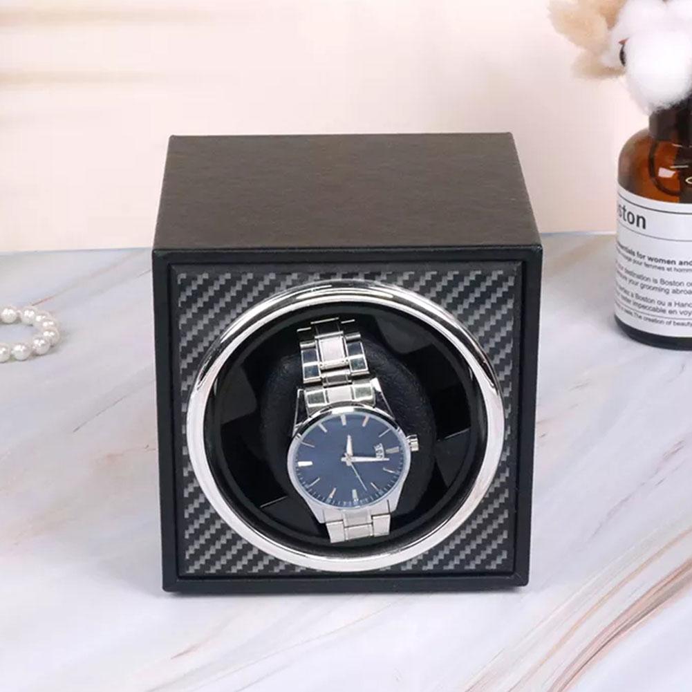 1Pc Watch Winder Box Automatic Wooden Single Watch Box Suitable For Mechanical Watches Automatic Rotate Rotation Motor Box Wood