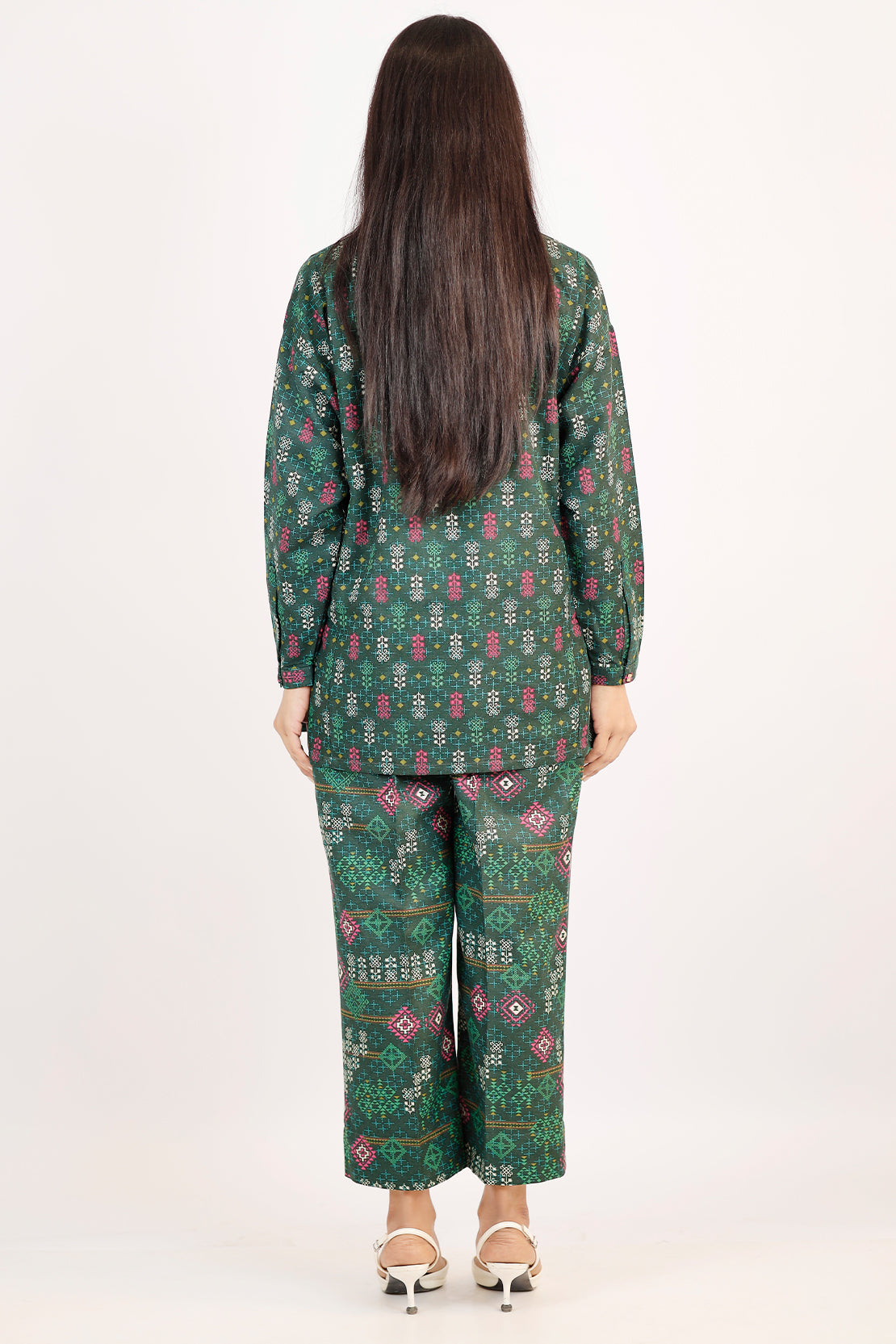 Saya - Printed Khaddar Stitched 2Piece (Shirt/Trouser). 