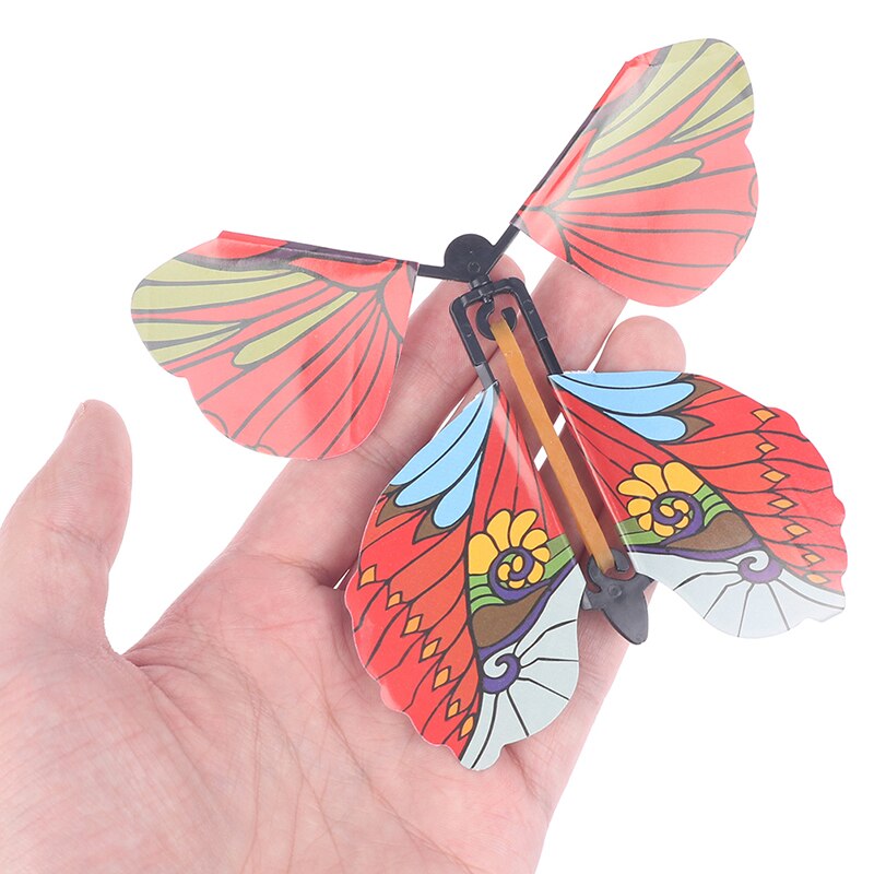 10 PCS Magic Wind Up Flying Butterfly Surprise Box Explosion Box In The Book Ruer Band Powered Magic Fairy Flying Toy Gift