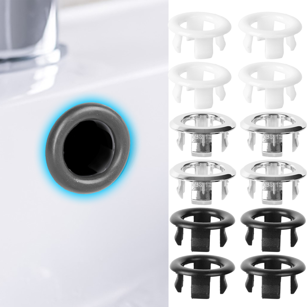1/4pcs Wash Basin Overflow Hole Decorative Ring Plastic Overflow Ring Kitchen Bathroom Sink Bathtub Accessories