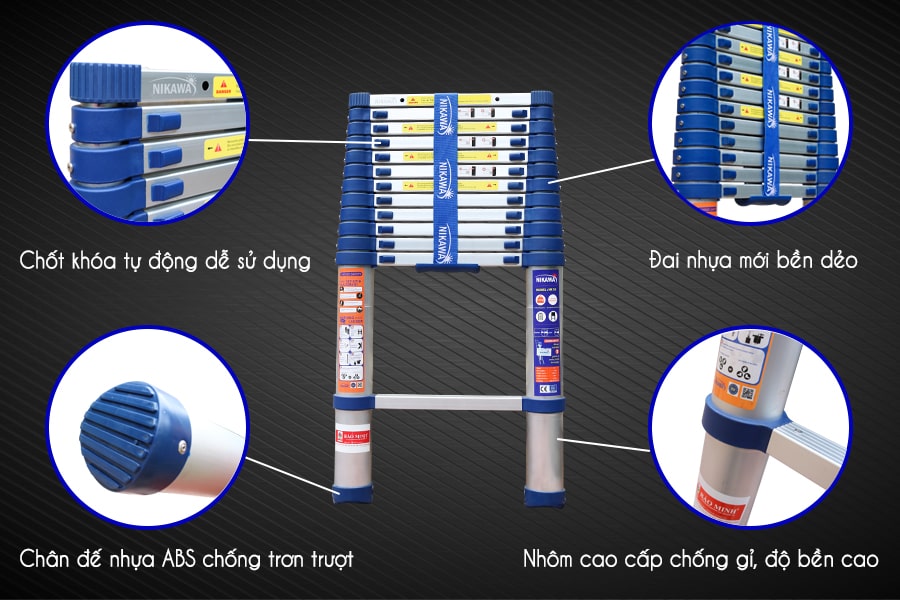 Thang nhôm rút đơn Nikawa NK-32 (3,2m)