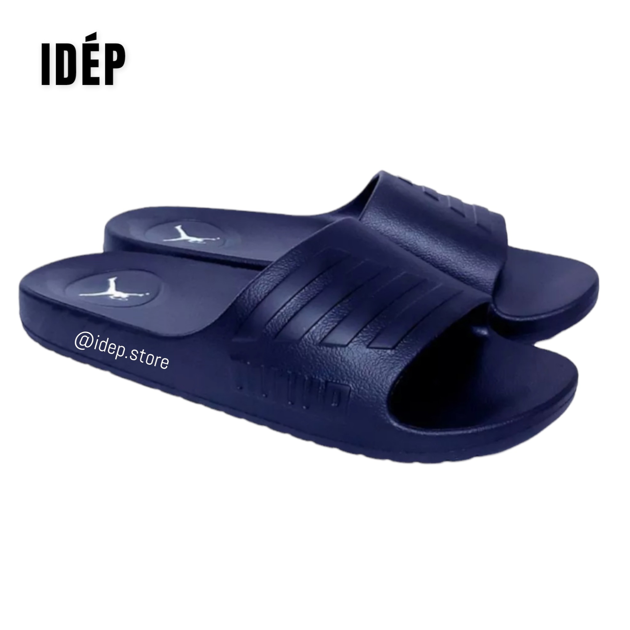 [HCM] Dép nam quai ngang sọc chéo đúc nguyên khối siêu nhẹ đi mưa đi biển siêu bền iDÉP DL031