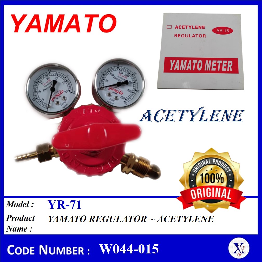 W044015 YR71 YAMATO ACETYLENE REGULATOR & W044014 YR70 OXYGEN