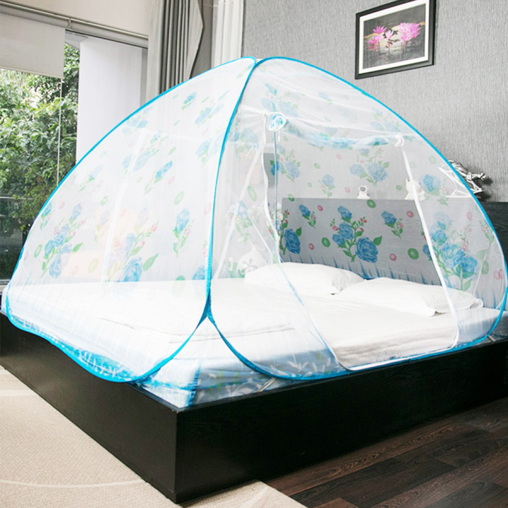 Mùng chụp tự bung 2.2m ngăn muỗi hiệu quả không đáy - Màn chụp người lớn gấp gọn - Mùng xếp gọn đi du lịch tiện lợi