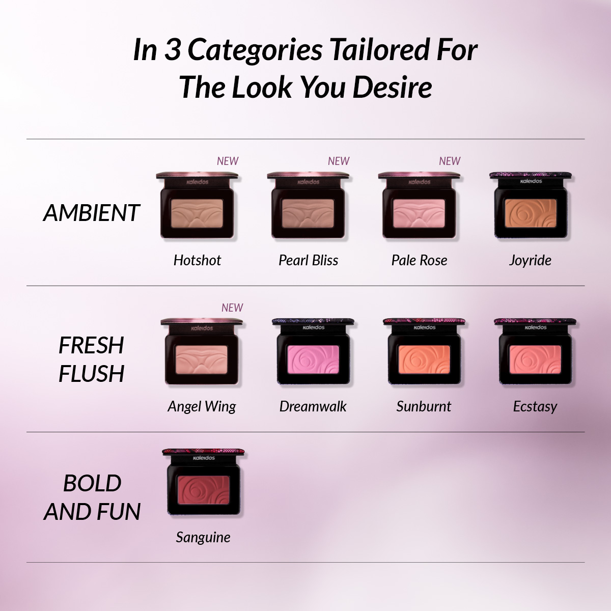 Phấn má Kaleidos,Mono Blushes Soft-Matte Finish Face Blusher 5g