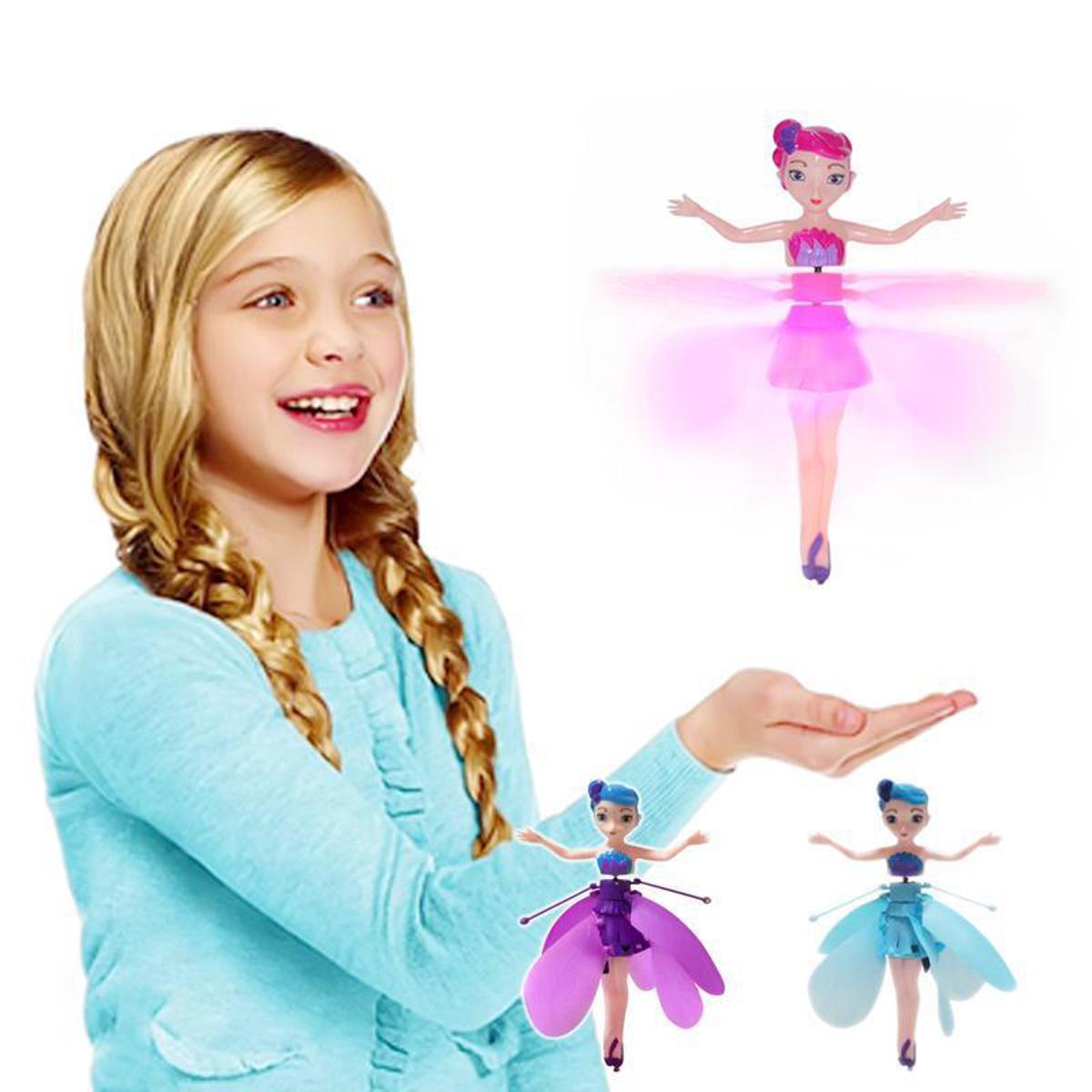 Magical Flying Fairy Doll, Hand Sensor Control, USB Powered Magic Flying Fairy, Sky Dancers Flying Toy, Rainbow Glitter Flying Princess Doll Indoor, Fairy Doll for Girls Boys (Random Color). 