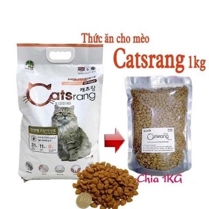 Thức ăn  hạt cho mèo catrang gói 1kg