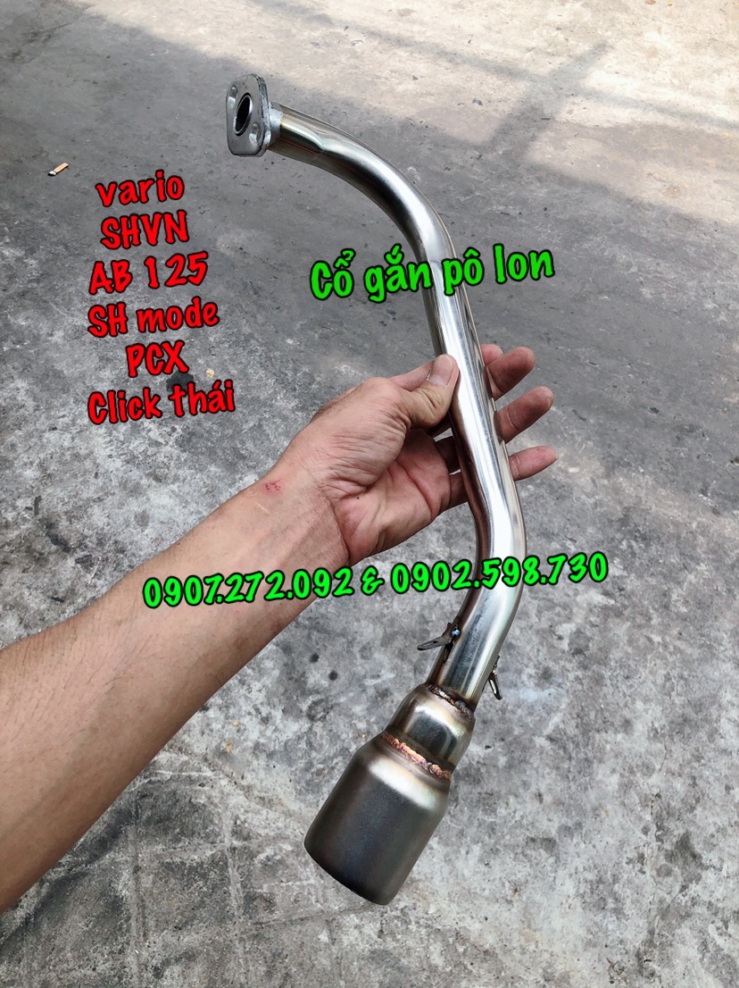 [HCM]cổ inox gắn pô lon dành cho Vario / SHVN / AB 125-150 / SH mode / PCX / Click Thái