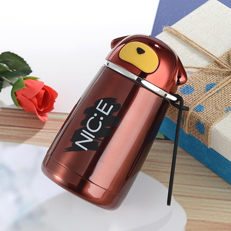 Bình giữ nhiệt Gấu inox 300ml (nắp tai gâu gâu) - N121