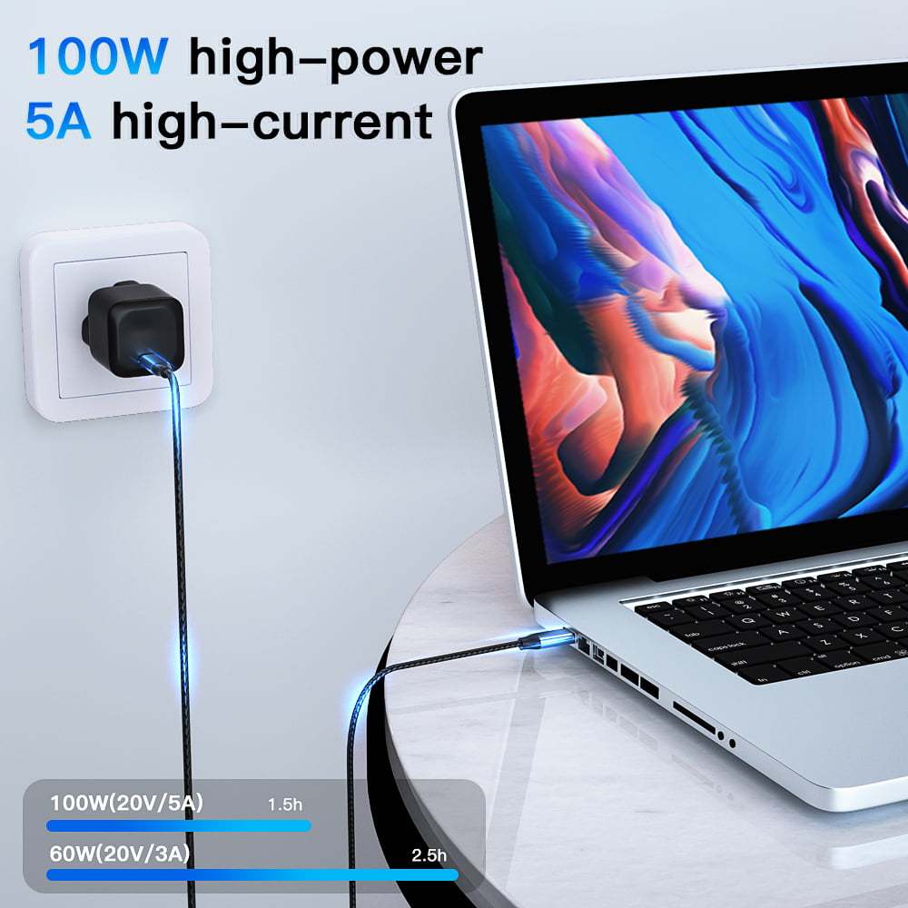 USB Type-C 10Gbps 100W PD Charging Cable 4K@60Hz USB3.1 5A High Speed Data Transfer Cord For Thunderbolt 3 Suitable For Xiaomi Suitable For Huawei Macbook
