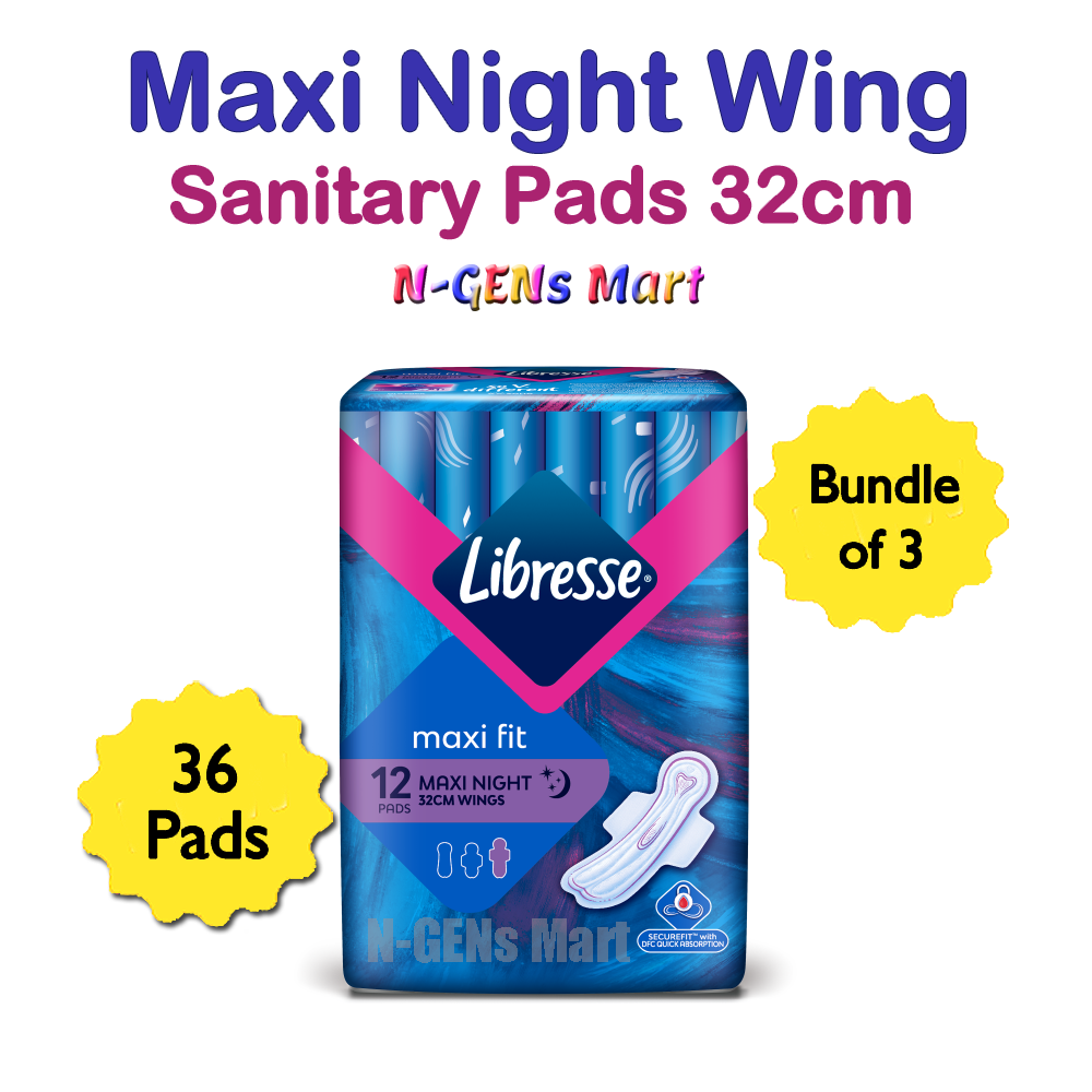 Libresse Maxi Night Sanitary Pad Wings (12s)
