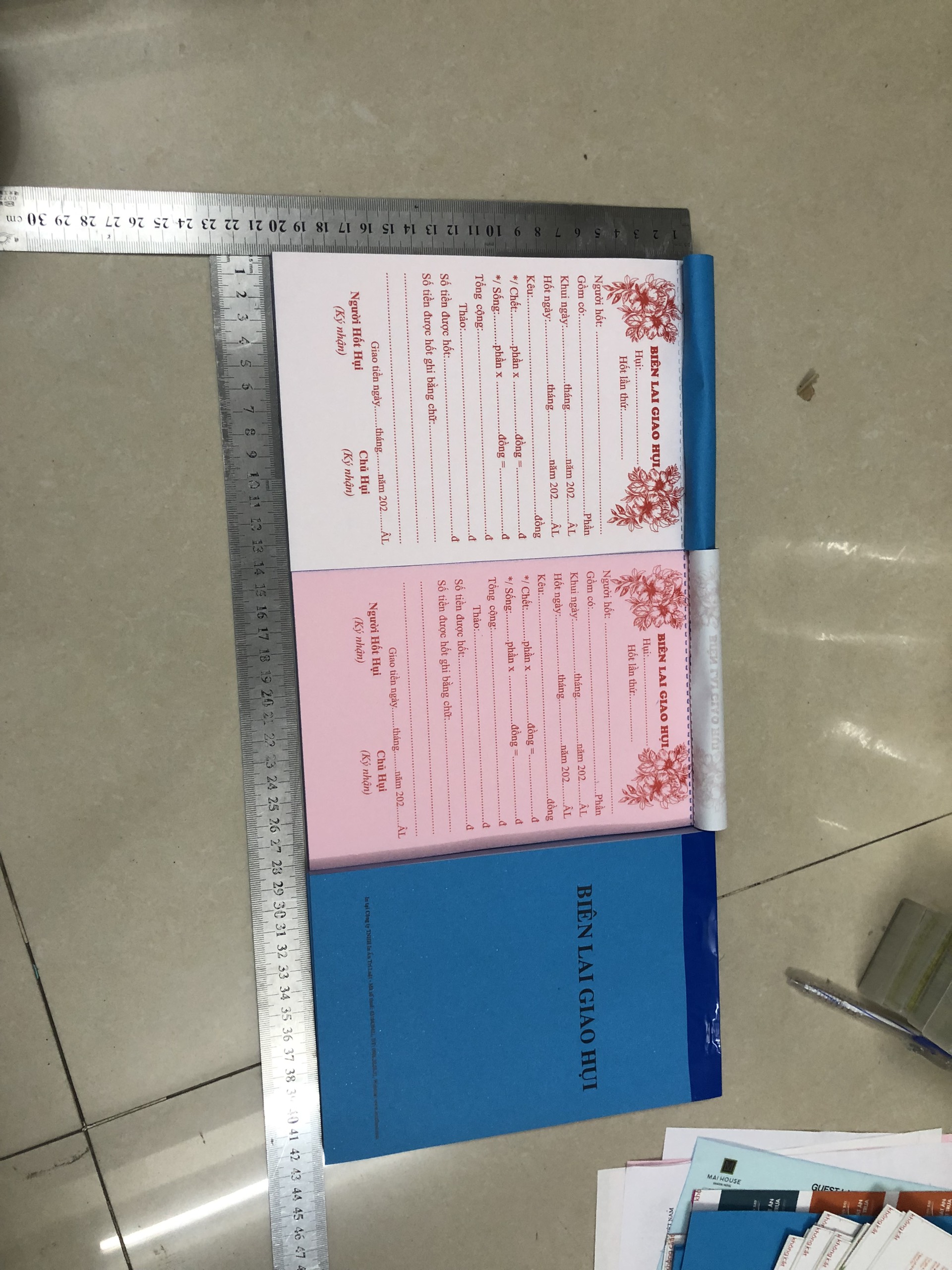 Biên Lai Giao Hụi 2 liên A5 (Không in chữ AL)