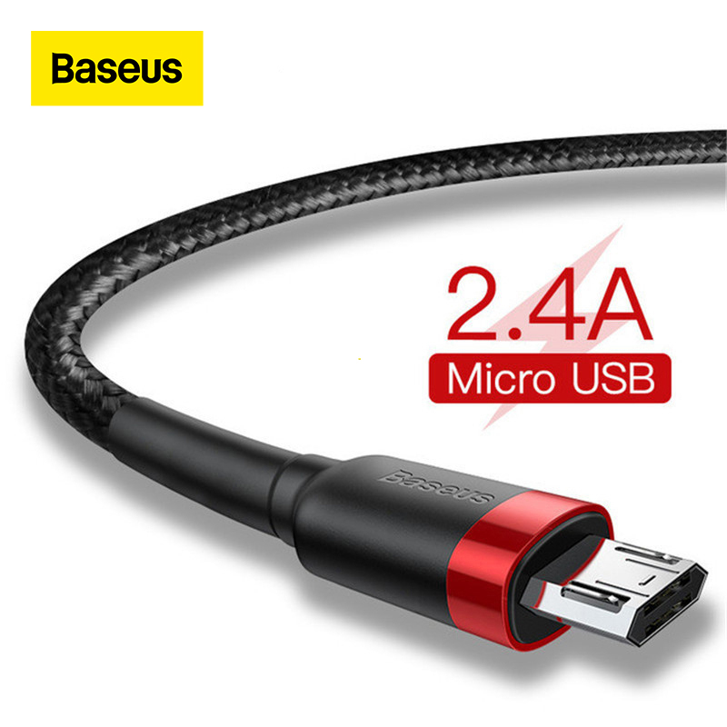 Baseus Cáp Micro USB Sạc Nhanh 2.4A Cho Điện Thoại Di Động Android Samsung J7 Redmi Note 5 Pro Cáp Micro USB Sạc Dây Dữ Liệu