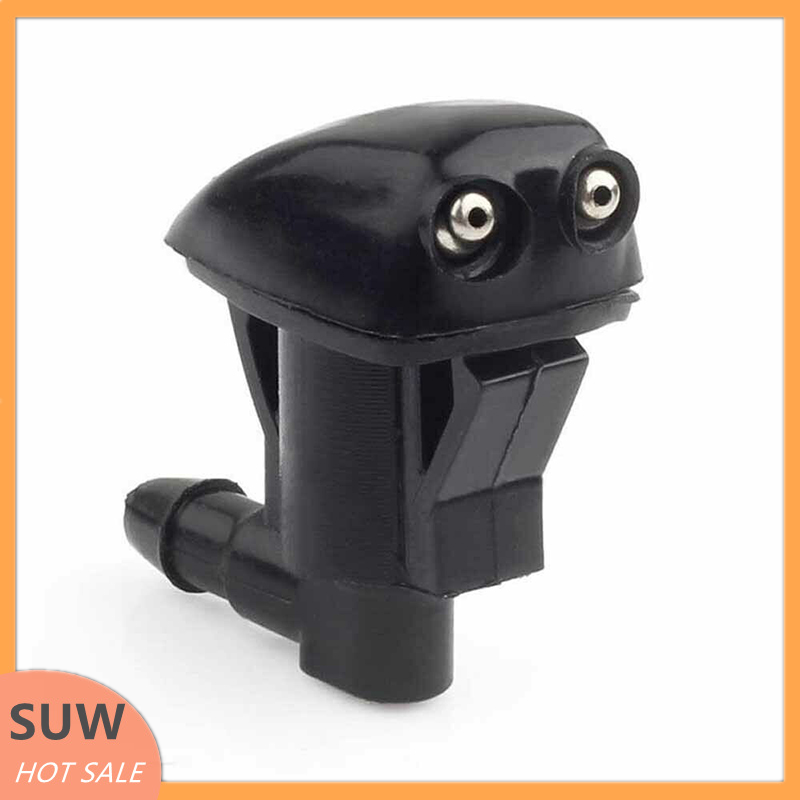 🛵SUW 2pcs Universal Black Auto Car Front Windshield Washer Wiper Spray Nozzle Set