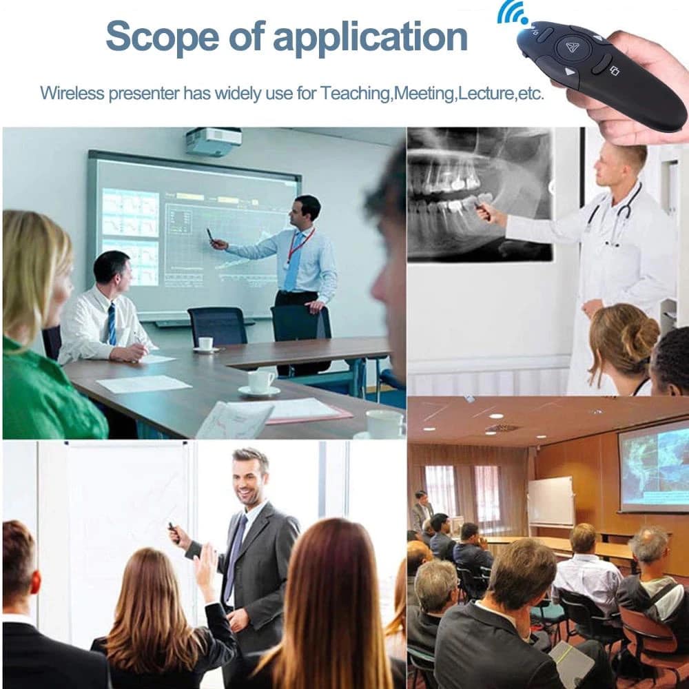 2.4GHz PPT Powerpoint Presentation Wireless Remote Red LED Pointer Presenter Pointers Pen USB RF Remote Control. 