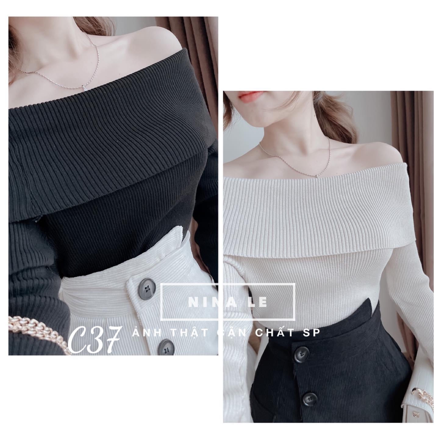 Áo kiểu nữ trể vai gợi cảm thun gân lụa c37