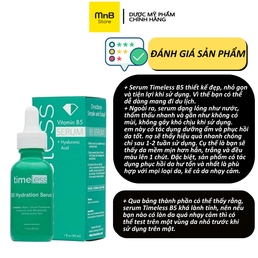 Hồi Phục Da Serum Timeless Vitamin B5 30ml