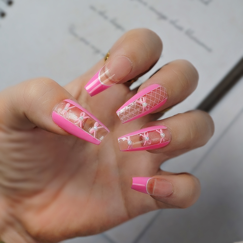 Sticker Nail 5D Lụa Nổi | Nơ Ballet | Hình Dán Móng Tay 1391