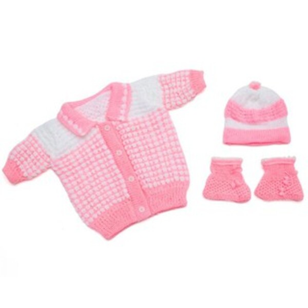 Set áo len kèm bao tay + nón cho bé sơ sinh (<5KG)