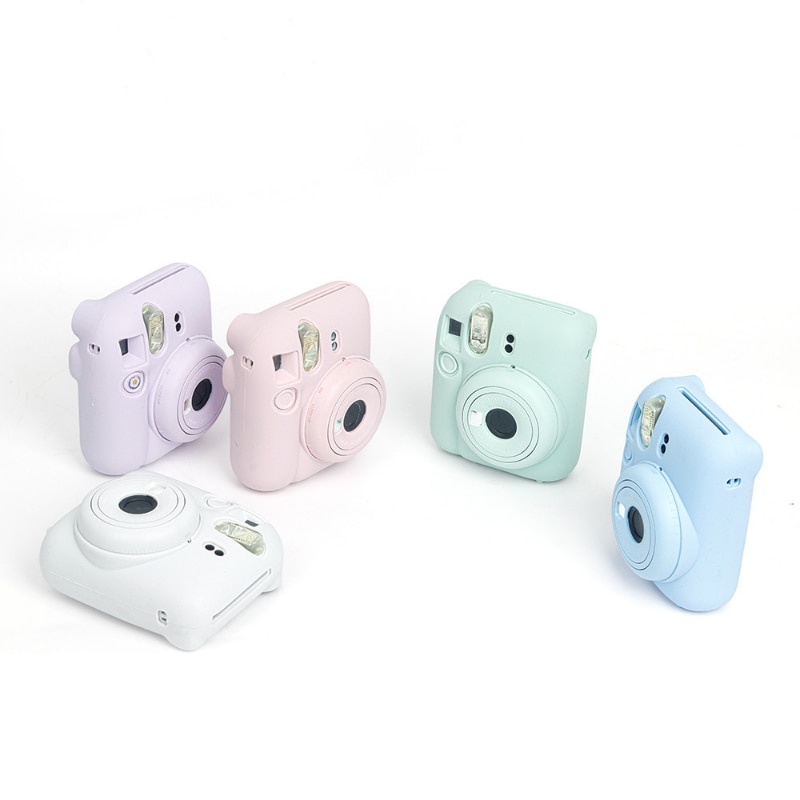 \'[;. Camera Silicone Case For Fujifilm Instax Mini12 Shell Protective Cover Soft Shell Solid Color Scratch-Proof Mini 12 Case