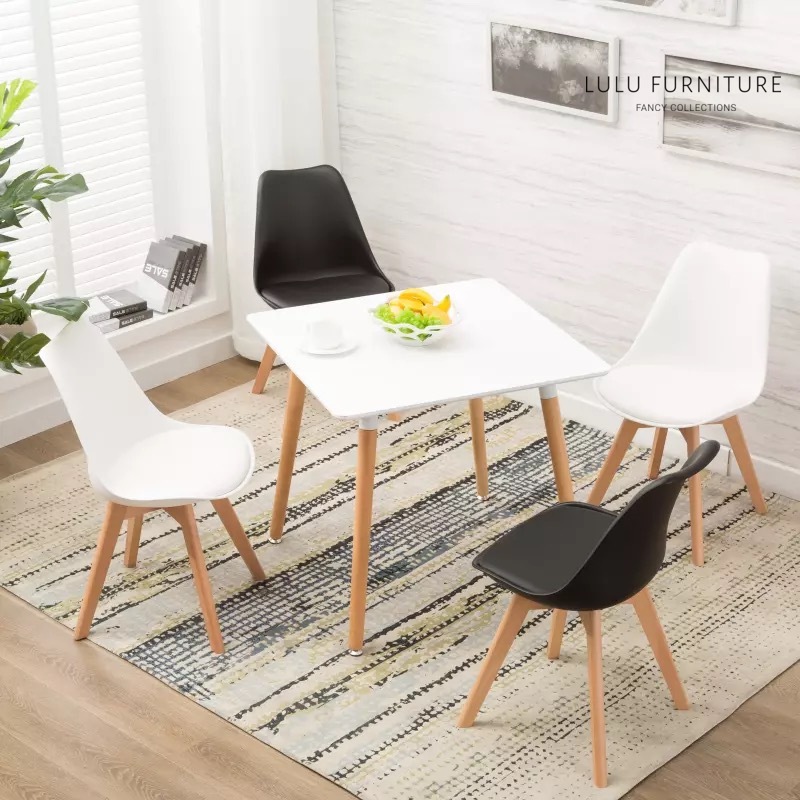 white square dining table set for 4