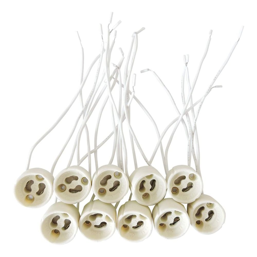 Yixinyide1999 10pcs ổ cắm đui đèn đầu nối dây gu10 đế đèn phụ kiện đèn led halogen gốm bóng đèn led đèn led halogen