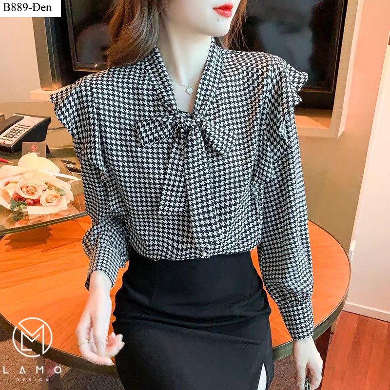 ÁO SƠ MI HỌA TIẾT CỘT NƠ -B889