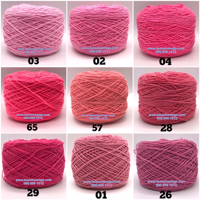 Sợi Cotton việt nam 1mm (Màu 57 ~ Màu 102) (cuộn 100gr)