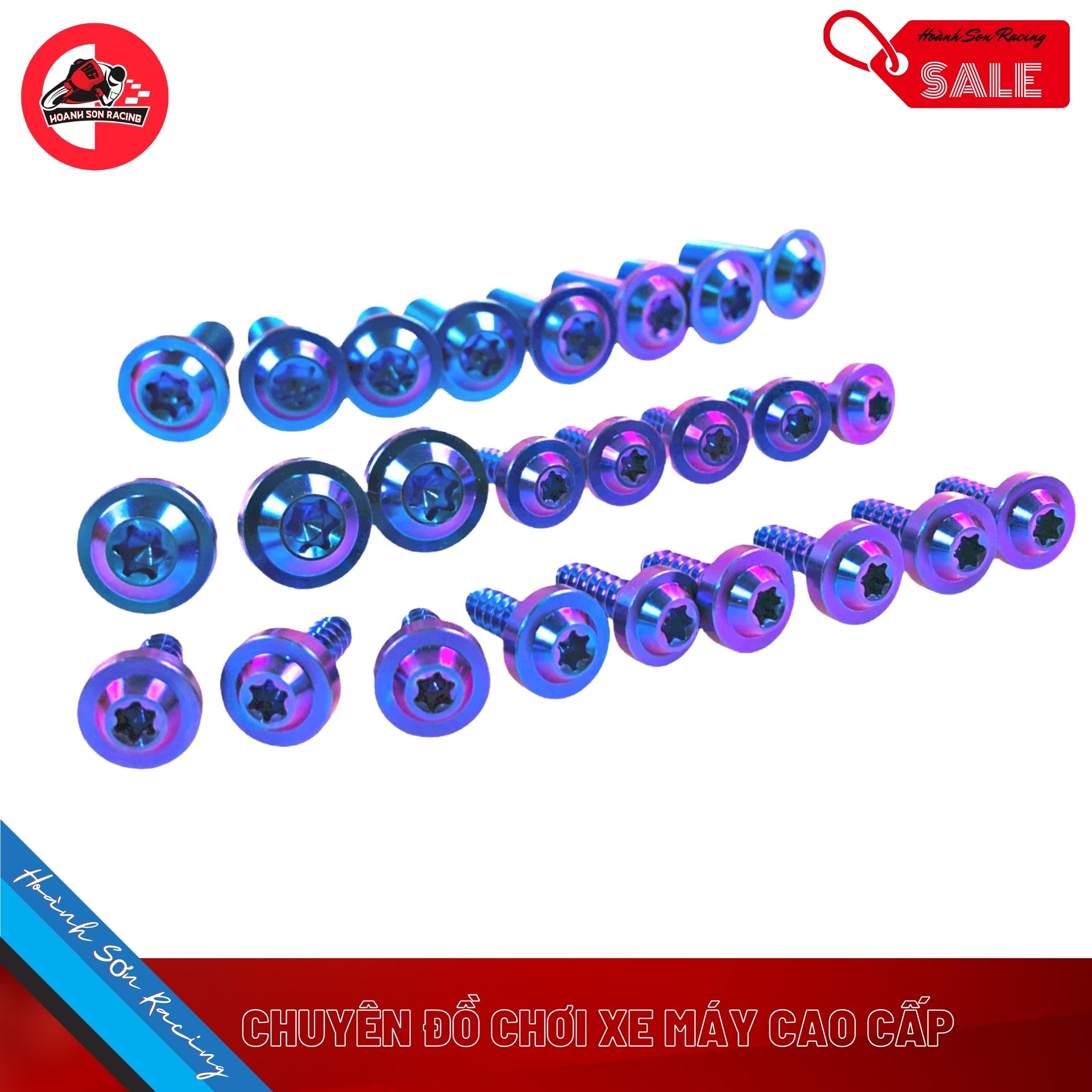 Full set genuine green GR5 titanium kit set-Violet Blue GR5 titanium coat screws full set for exciter/winner/sonic/MSX/ AB/Vario/Vision/Nouvo/nvx/wave/Sirius/Mio/luvias/Airblade