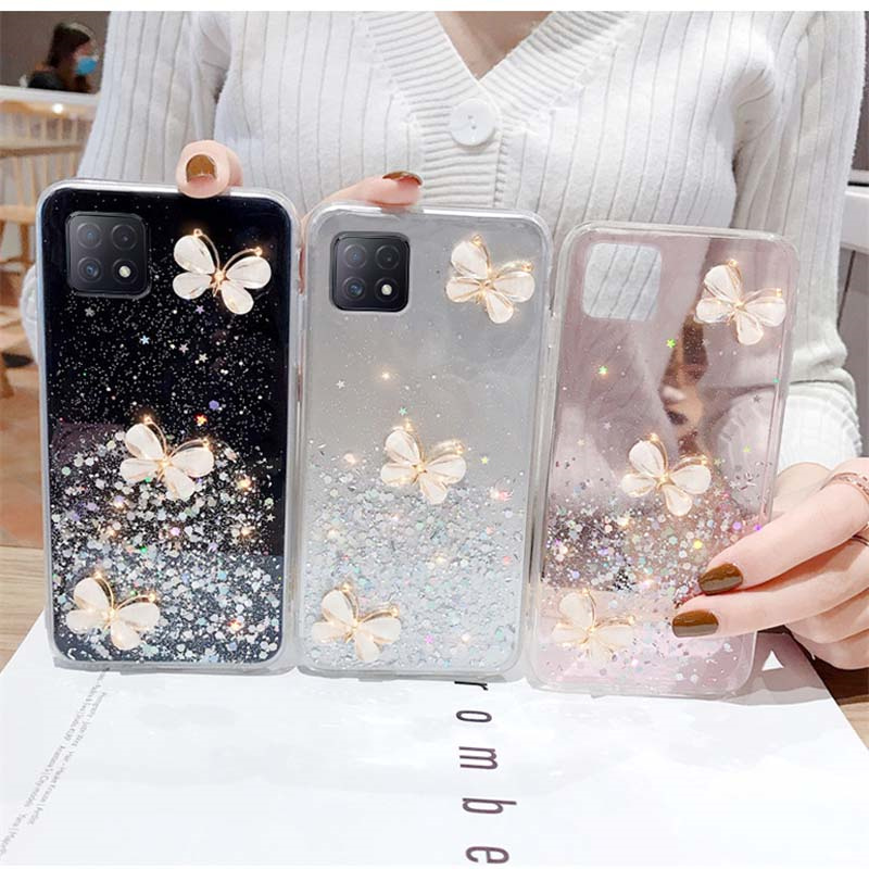 New Phone case For Redmi 13 Xiaomi Poco M6 4G Back cover Sparkling Star Moon Soft Silicone Transparent Butterfly Pattern Anti Drop Cover for Redmi13 4G Xiaomi Poco M6 case. 