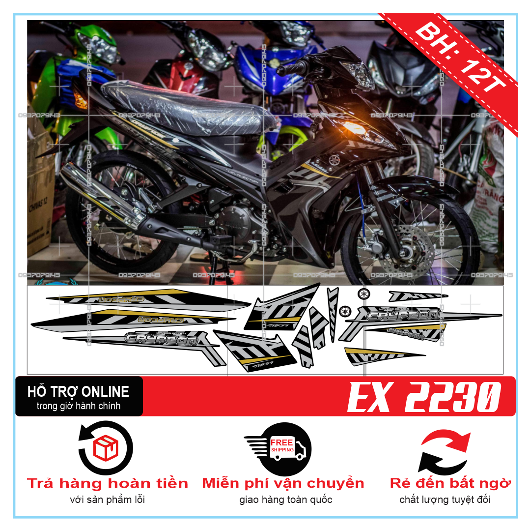 TEM XE EXCITER 2010 (TEM RỜI EX 2010) CRYPTONX DÁN XE ĐEN