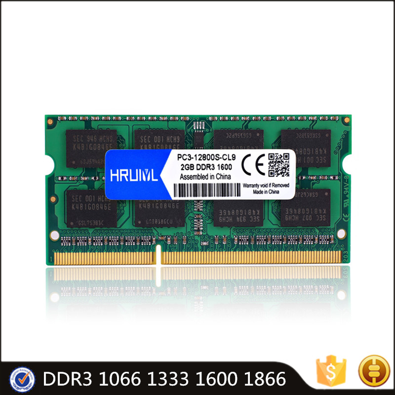 HRUIYL RAM Máy Tính Xách Tay DDR3 DDR3L 1066MHZ 1333MHZ 1600MHZ 1866MHZ 2G 4G 8G Memoria Sdram PC3-8400S PC3-12800S PC3-10600S PC3-14900S 1.5V 204 Pin Bộ Nhớ Máy Tính Xách Tay Hiệu Suất Cao Chipset Chính Hãng