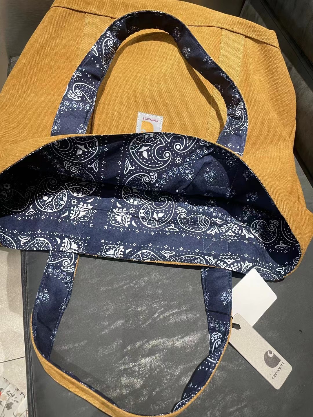 Carhartt Bandana tote bag reversible Carhart double-sided cashew