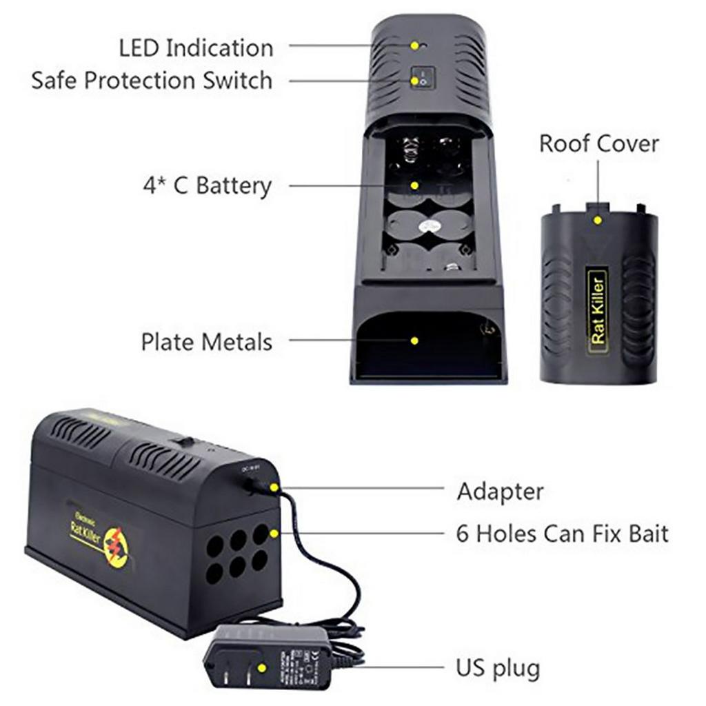 Electronic Rodent Mouse Zapper Home Use Pest Control Electric High Voltage Mouse Rat Trap Mouse Killer