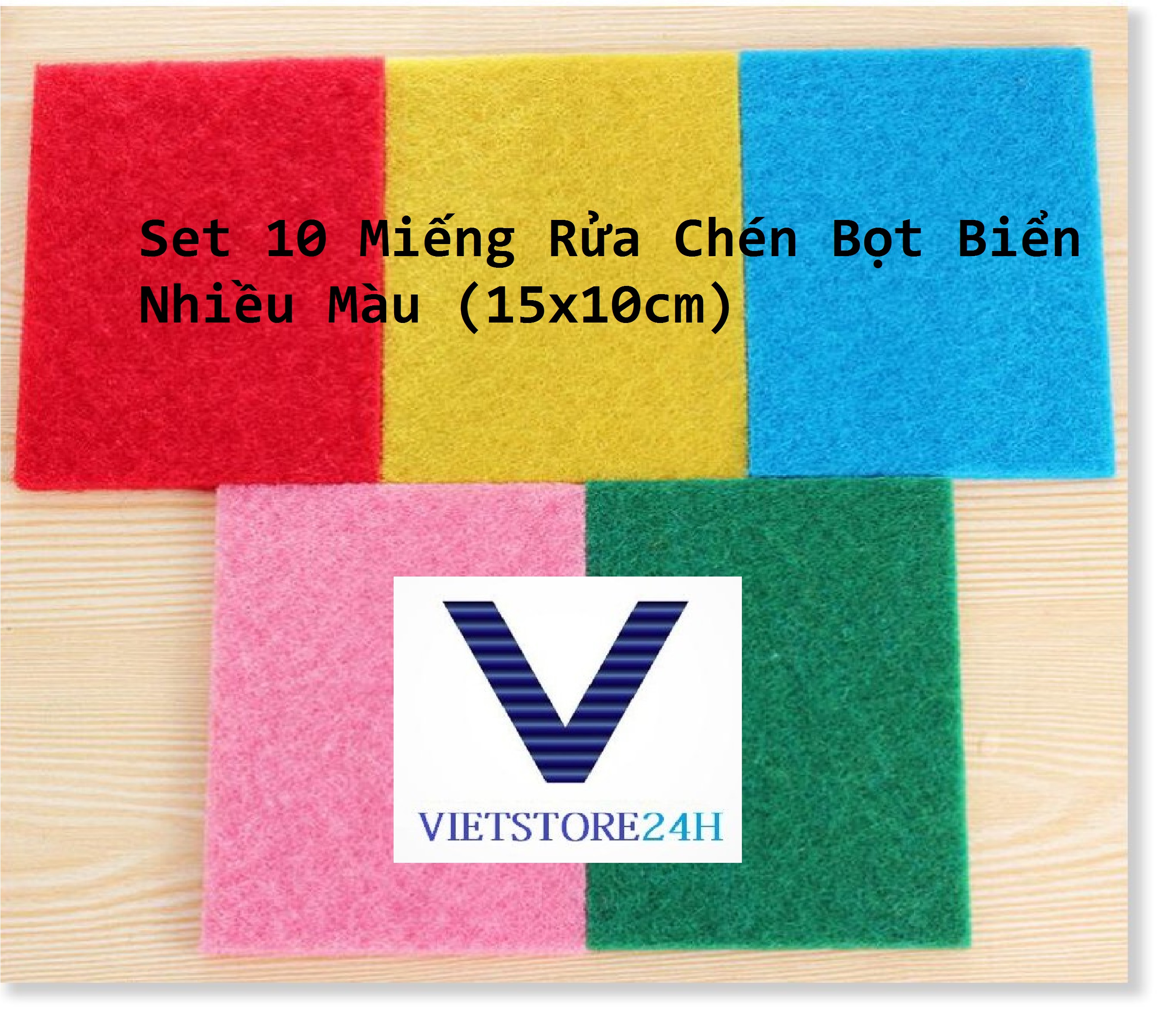 Set 10 miếng rửa chén bọt biển nhiều màu (15x10cm)