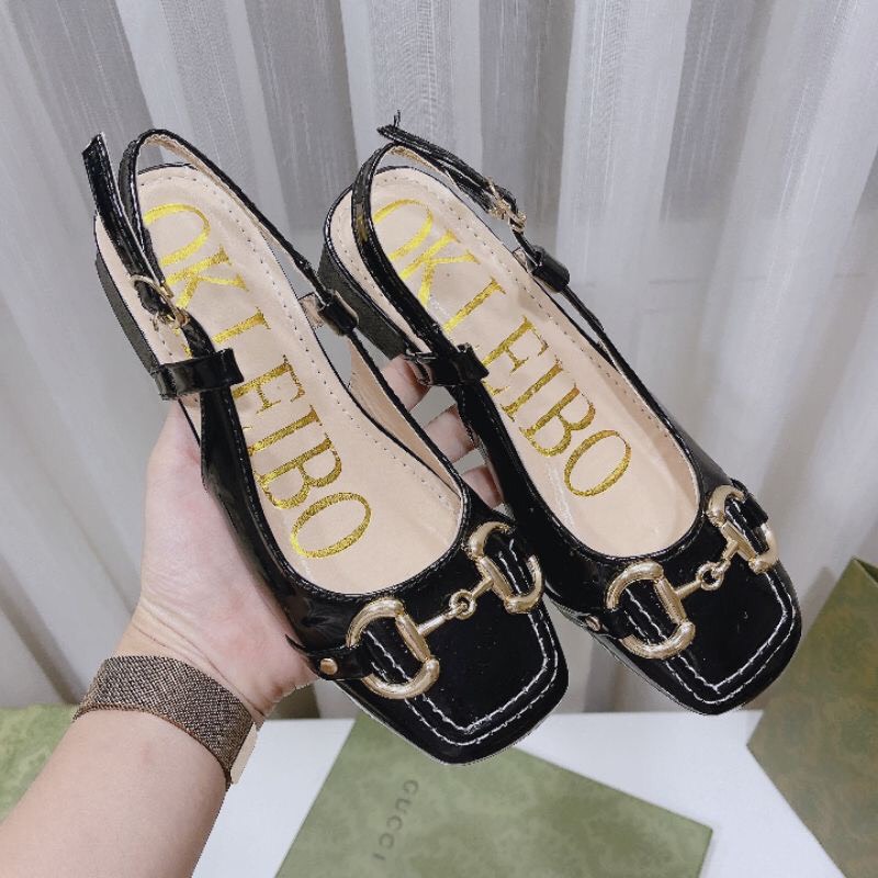 Bốt da mềm khóa sau gót vuông 3p