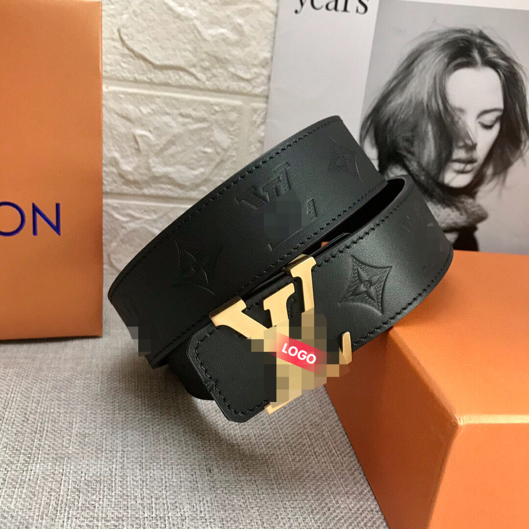 Louis Vuitton Shape Belt Monogram Shadow 40 MM Black in Calfskin