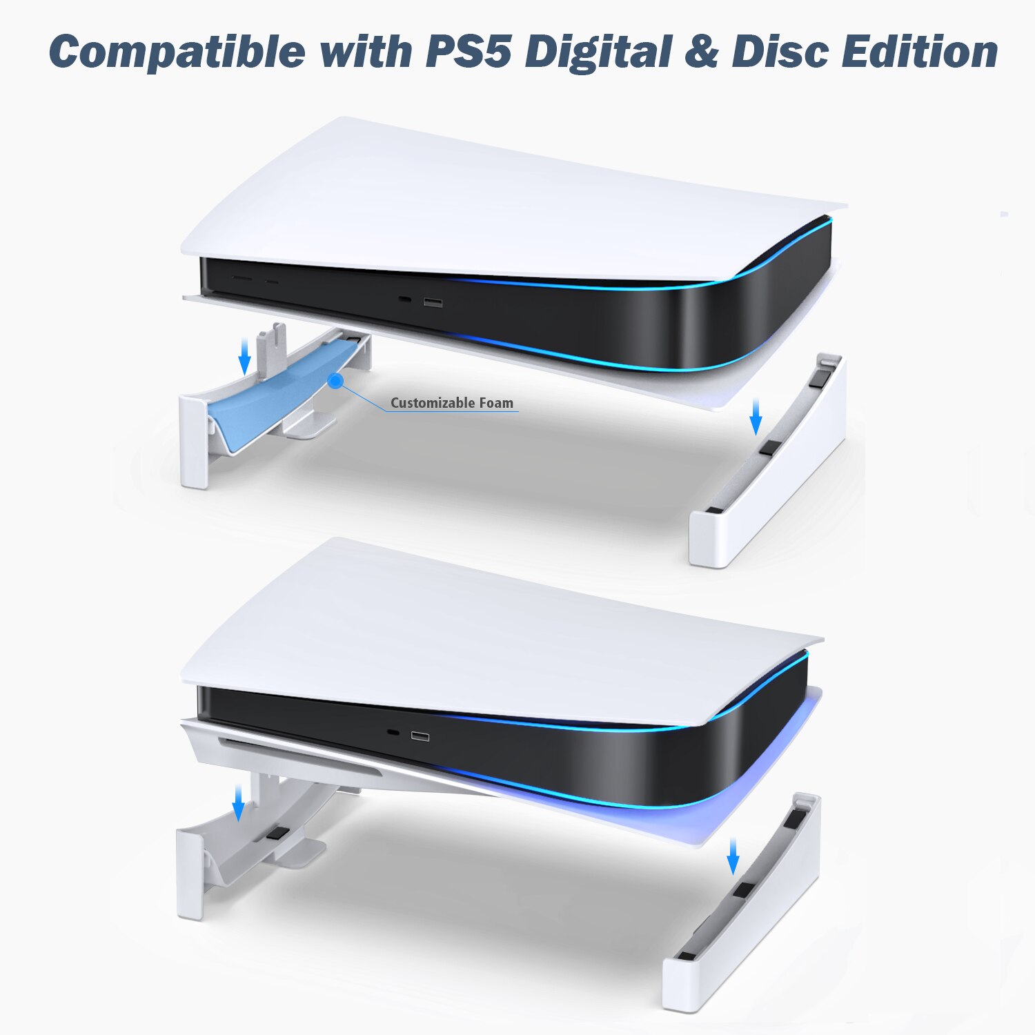 OIVO For PS5 Console Holder PS5 Horizontal Bracket Stand PS5 Base Stand For Playstation 5 Disc & Digital Editions Essories