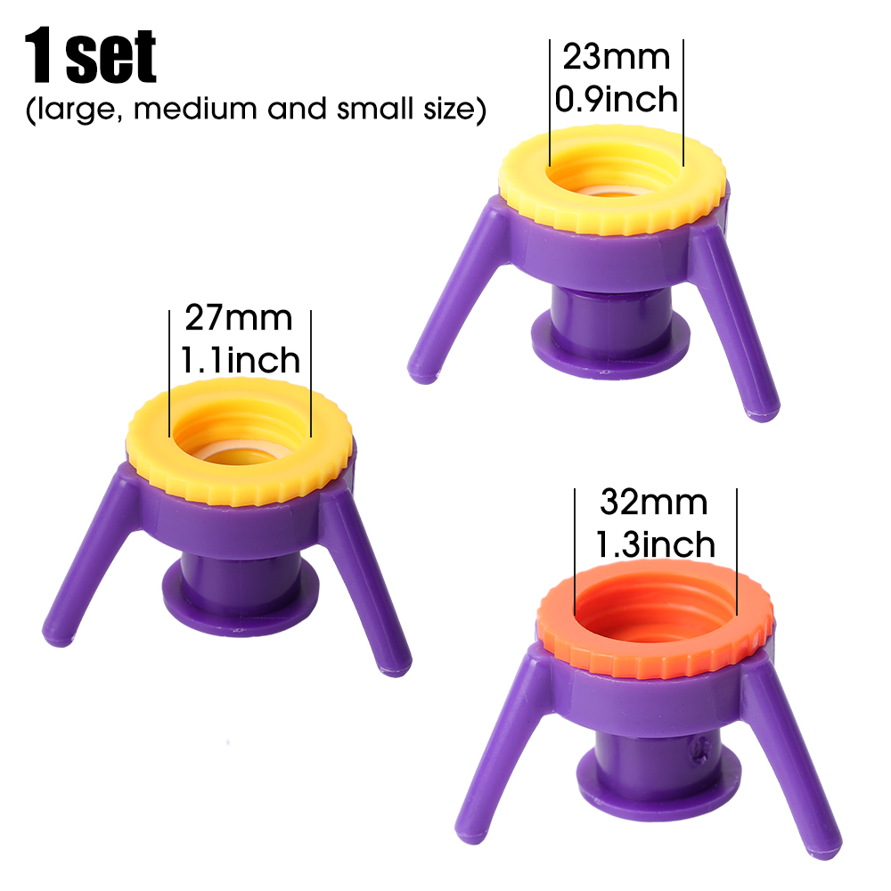 3pcs/set Inverted Leak-proof Bottle Cap with Triangle Bracket Sauce Bottle Shower Gel Bottle Cap Suitable for 23/27/32mm Bottle Mouth